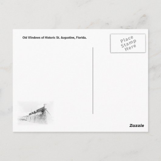 フロリダ州セントオーガスティンのヴィンテージ窓 ポストカード (裏面)