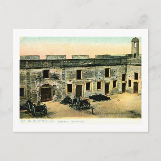 フロリダ州セントオーガスティン、フォートマリオンヴィンテージ ポストカード (正面)