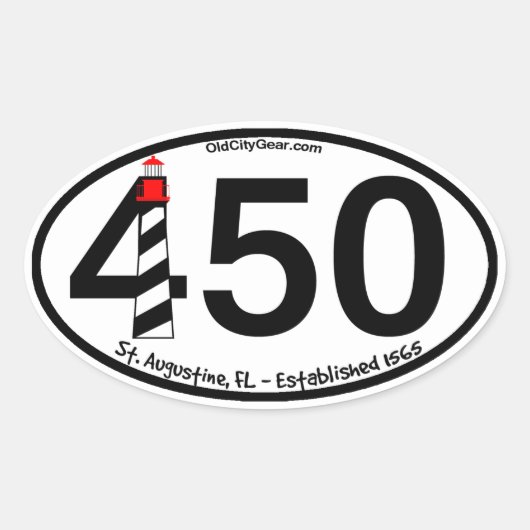 フロリダ州セントオーガスティン – 1565年に設立 – 450th 楕円形シール (正面)