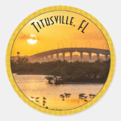 フロリダ州タイツビル日没の旅行写真 ラウンドシール (正面)