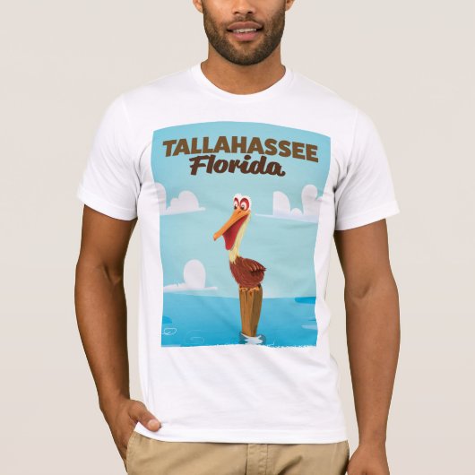 フロリダ州タラハシー漫画の旅行ポスター Tシャツ (正面)
