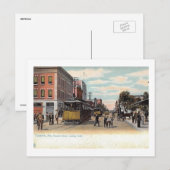 フロリダ州タンパのフランクリン・セントにトロリーヴィンテージ ポストカード (正面/裏面)