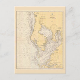 フロリダ州タンパ湾のヴィンテージ地図 ポストカード