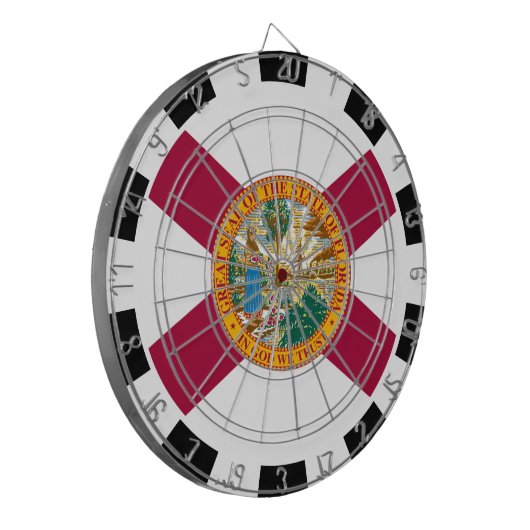 フロリダ州ダートボードUSAおよびフロリダ州旗/ゲームボード ダーツボード (正面左)