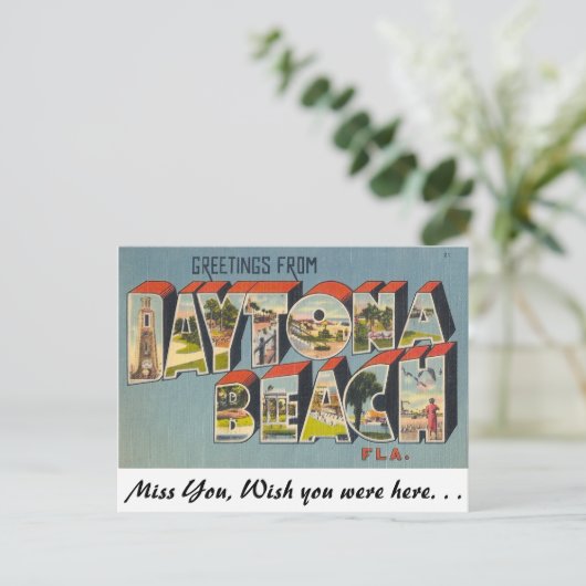 フロリダ州デイトナビーチからの挨拶 ポストカード (スタンド正面)