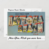 フロリダ州デイトナビーチからの挨拶 ポストカード (正面/裏面)