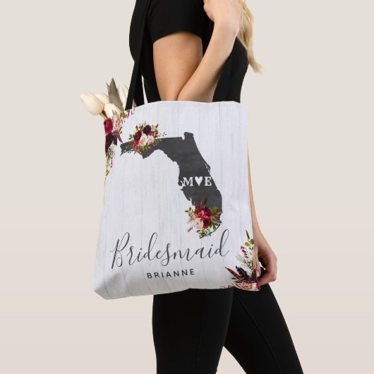 フロリダ州デスティネーションズ素朴モノグラム トートバッグ (クローズアップ)