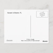 フロリダ州デスティンの夕日 ポストカード (裏面)