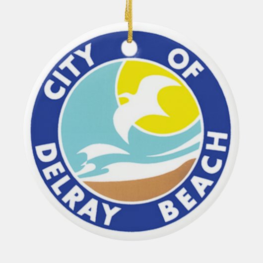 フロリダ州デレイビーチの封印 セラミックオーナメント (裏面)