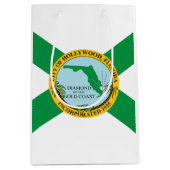 フロリダ州ハリウッド国旗 ミディアムペーパーバッグ (正面)