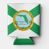 フロリダ州ハリウッド国旗 缶クーラー (正面)