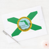 フロリダ州ハリウッド国旗 長方形シール (封筒)