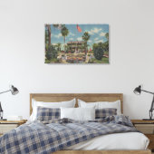 フロリダ州バートウ – ハウスと疑問に思ガーデのビュー キャンバスプリント (インサイチュ (寝室))