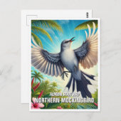 フロリダ州バードノーザンモッキンバード ポストカード (正面/裏面)