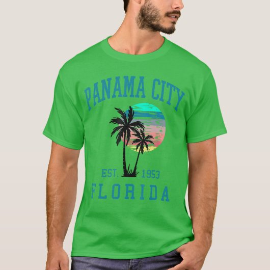 フロリダ州パナマシティの春休み ビーチ ヤシの木 Tシャツ (正面)