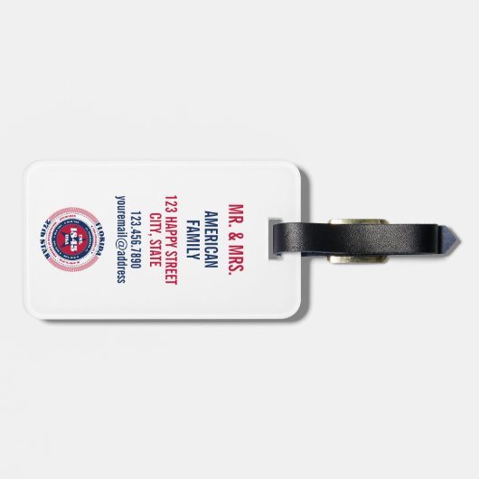 フロリダ州パーソナライズされたギフト荷物タグ ラゲッジタグ (裏面横)