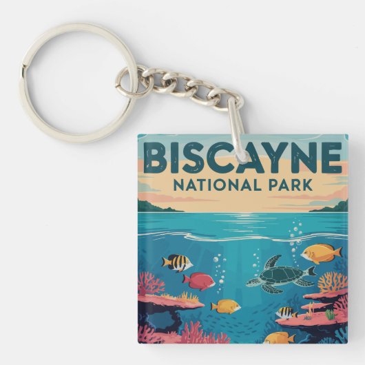 フロリダ州ビスカイン国立公園の海を探索 キーホルダー (正面)