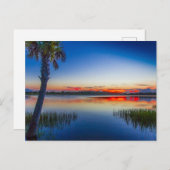 フロリダ州フォートピアースのゾベル湖での夕日 ポストカード (正面/裏面)
