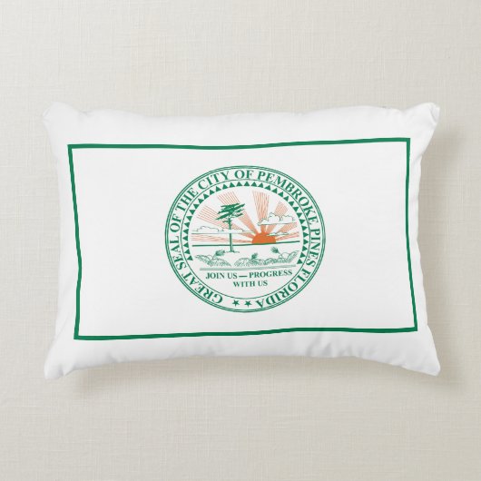 フロリダ州フォートペンブロークパインズ州旗 アクセントクッション (正面)