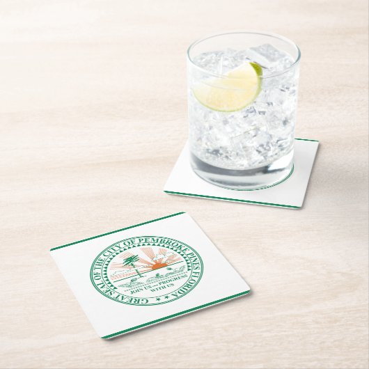 フロリダ州フォートペンブロークパインズ州旗 スクエアペーパーコースター (インサイチュ)