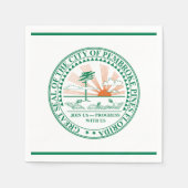 フロリダ州フォートペンブロークパインズ州旗 スタンダードカクテルナプキン (正面)
