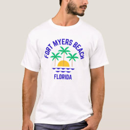 フロリダ州フォートマイヤーズビーチ メンズTシャツ Tシャツ