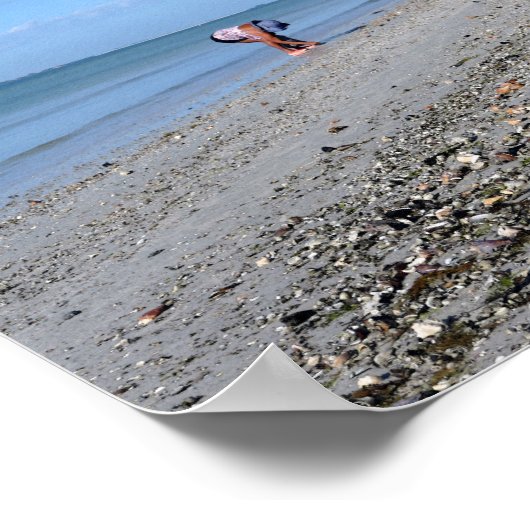 フロリダ州フォートマイヤーズビーチ、干潮時に砲撃 ポスター (角)