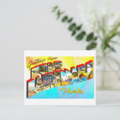 フロリダ州フォートローダーデールからのヴィンテージの挨拶 ポストカード (スタンド正面)