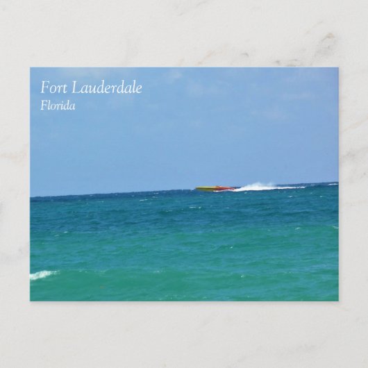 フロリダ州フォートローダーデールのスピードボート ポストカード (正面)