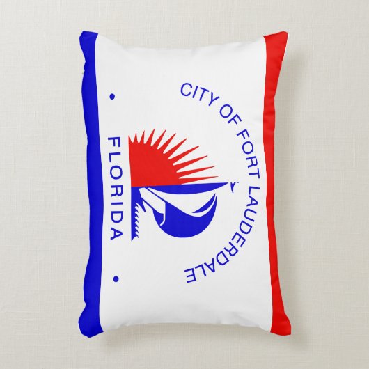 フロリダ州フォートローダーデール州旗 アクセントクッション (正面(垂直))