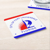 フロリダ州フォートローダーデール州旗 スクエアペーパーコースター (アングル)