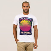 フロリダ州ベニス レトロな旅行ポスター Tシャツ (正面フル)