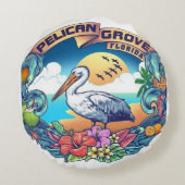 「フロリダ州ペリカングローブ:静けさの出会う場所 ラウンドクッション (裏面)