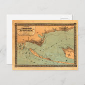 フロリダ州ペンサコーラのヴィンテージ地図 ポストカード (正面/裏面)