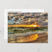 フロリダ州ペンサコーラビーチのダイナミックな夕日 ポストカード (正面/裏面)