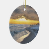 フロリダ州ペンサコーラビーチの美しい夕日 セラミックオーナメント (右)
