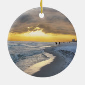 フロリダ州ペンサコーラビーチの美しい夕日 セラミックオーナメント (裏面)