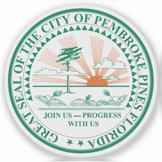 フロリダ州ペンブローク・パインズの紋章 シール (正面)