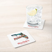 フロリダ州ホリデーマップ スクエアペーパーコースター (インサイチュ)