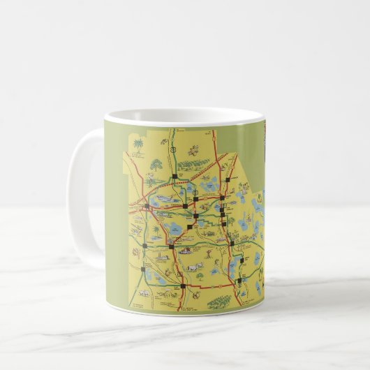 フロリダ州ポーク郡のビンテージ地図 コーヒーマグカップ (正面左)