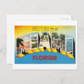 フロリダ州マイアミからのヴィンテージ挨拶 ポストカード (正面/裏面)