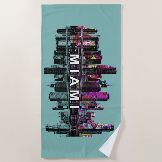 フロリダ州マイアミのグラフィティビーチタオルで覆われた ビーチタオル (正面)