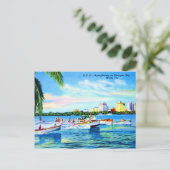 フロリダ州マイアミのビスケーン湾で水上プランニング ポストカード (スタンド正面)