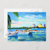 フロリダ州マイアミのビスケーン湾で水上プランニング ポストカード (正面/裏面)