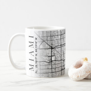 フロリダ州マイアミの地図  コーヒーマグ コーヒーマグカップ