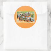 フロリダ州マイアミビーチからの挨拶！ ラウンドシール (バッグ)