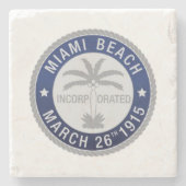 フロリダ州マイアミビーチシール ストーンコースター (正面)