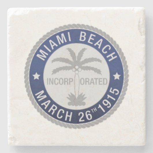 フロリダ州マイアミビーチシール ストーンコースター (正面)