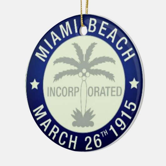 フロリダ州マイアミビーチシール セラミックオーナメント (左)