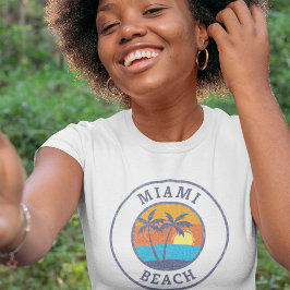 フロリダ州マイアミビーチ くたびれたクラシックスタイル Tシャツ